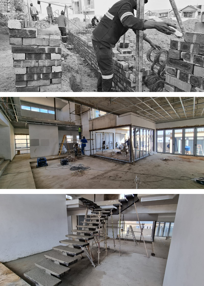 Toit Developments construction team at work on a luxury home build
